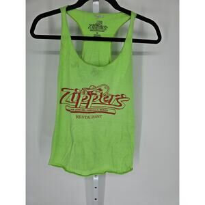 Zipper's Women's Green & Red Cotton Restaurant Racerback Tank Top Size XL